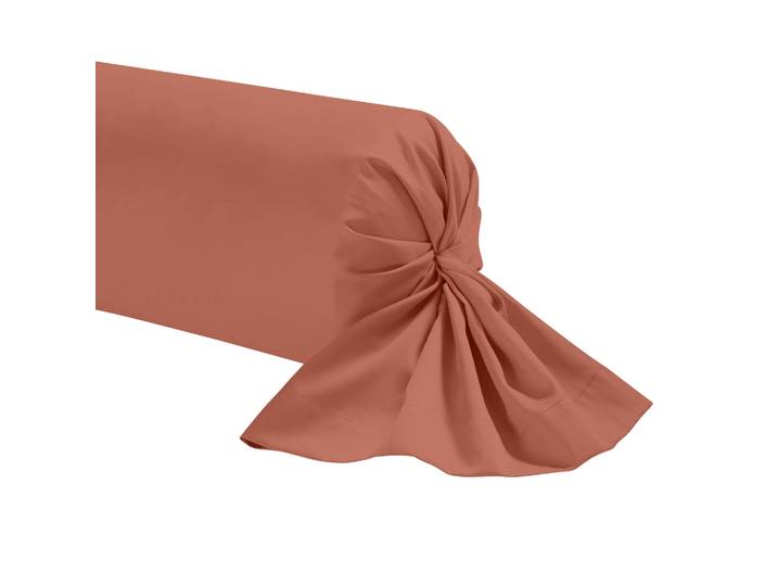 Taie de traversin terracotta 100% coton 180 cm