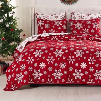 Greenland Home Fashions Greenland Home Novelty Holiday Reversible Matelasse Coverlet Set