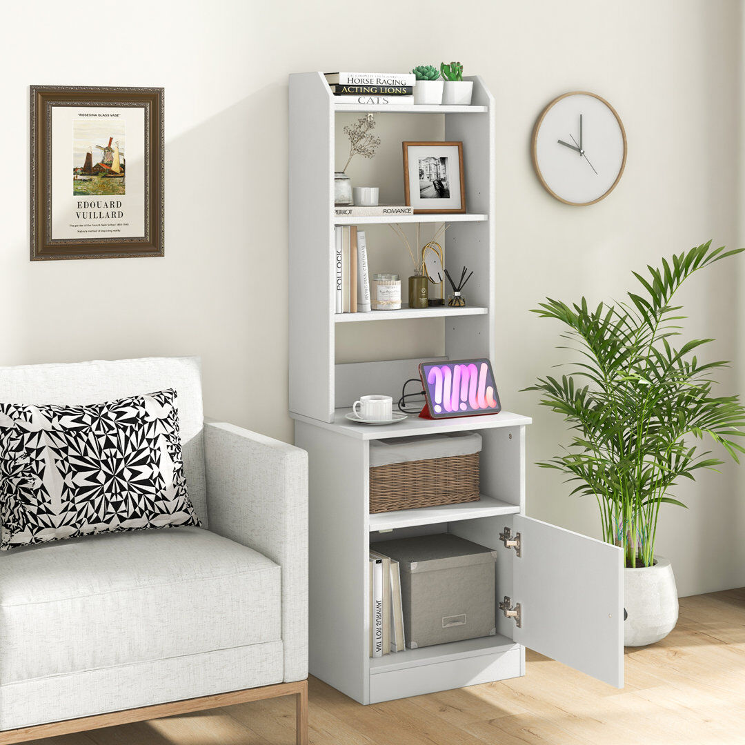 Borough Wharf 45cm W Manufactured Wood Bedside Table White 140cm H X 45cm W X 36cm D