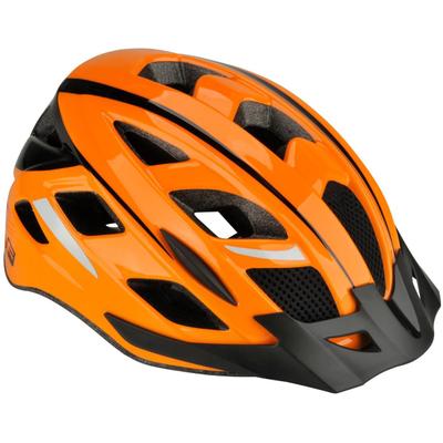Fahrradhelm FISCHER FAHRRAD "Urban Sport S/M" Gr. S, orange, Helme, S/M Kopfumfang: 52cm - 59cm, Verstellbarer Innenring-System; mit beleuchtetem Innenring-System