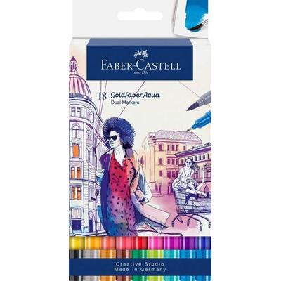 Faber-Castell Tuschestift Dual Marker Goldfaber Aqua, 18er Set