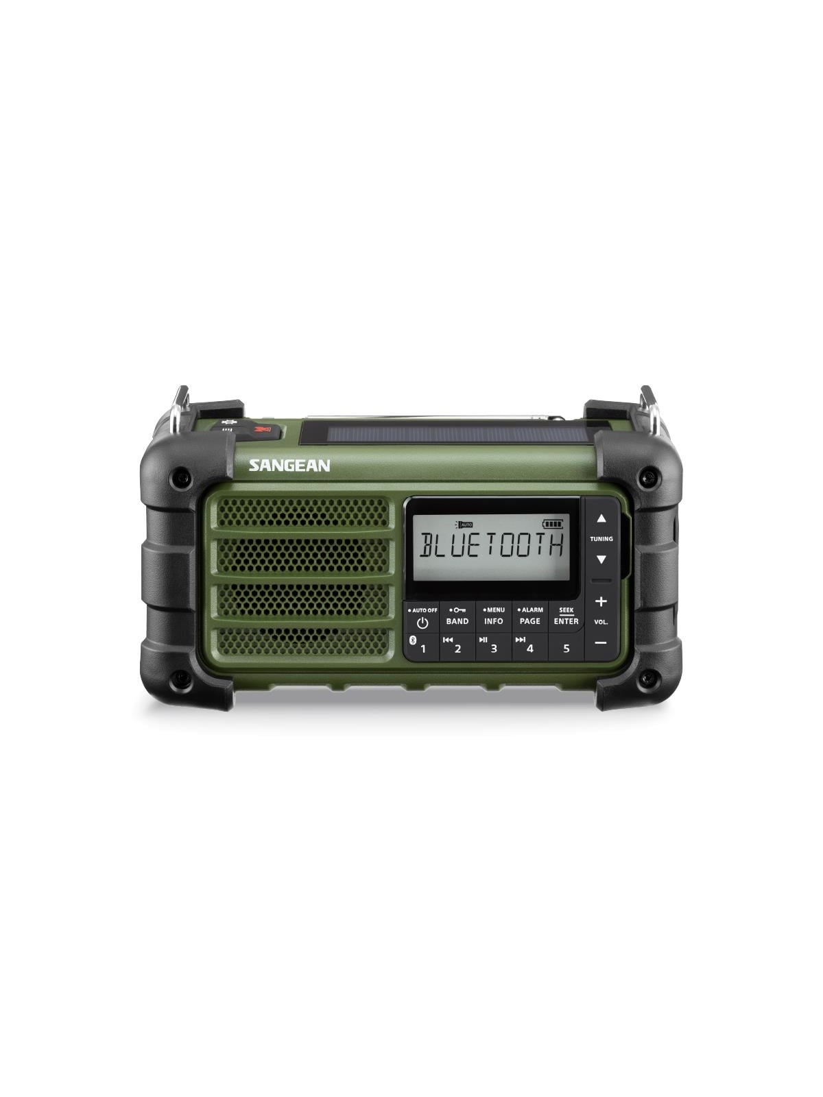 Sangean MMR-99 - AM/FM - Bluetooth - AUX - Hand Crank - Solar - Green - AM/FM