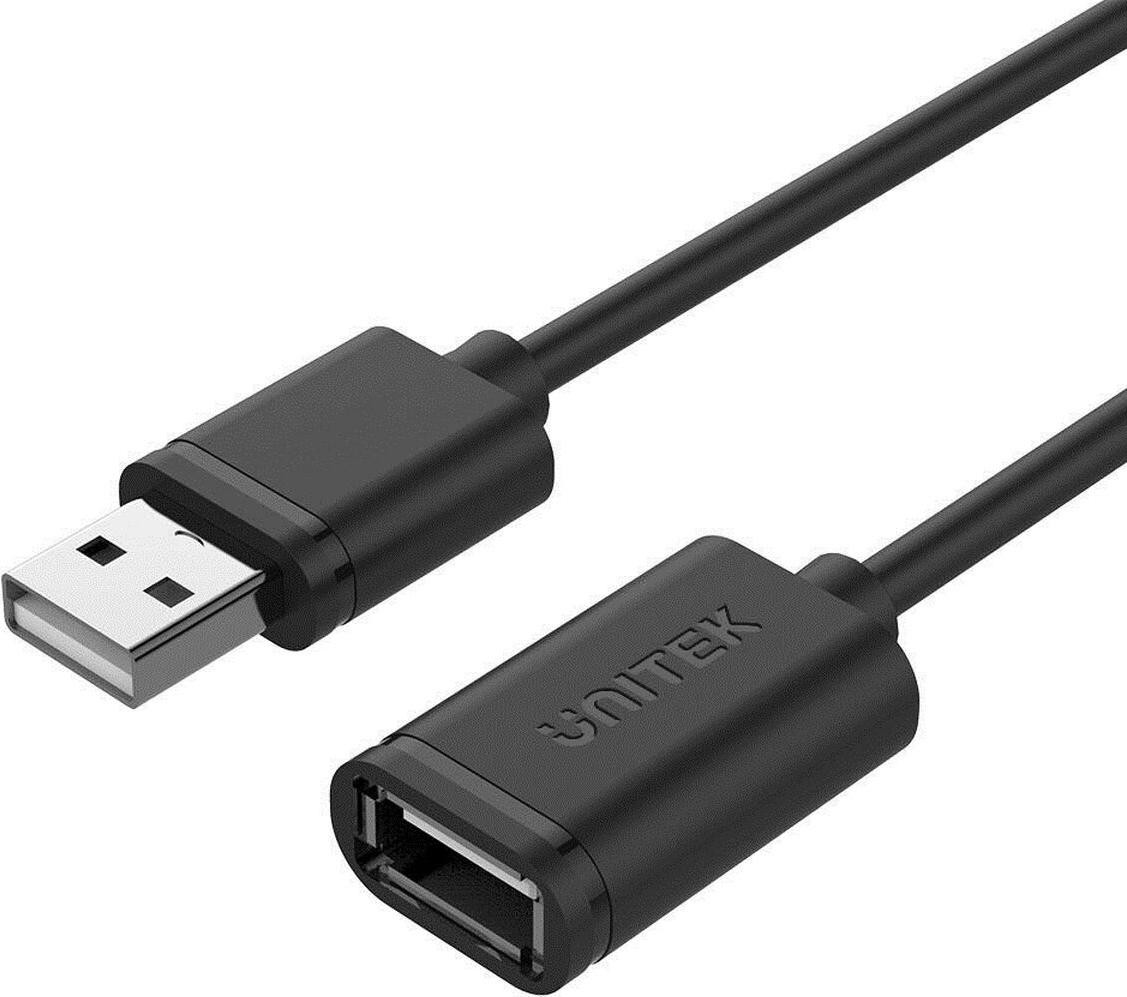 Unitek Y-C450GBK USB-kabel USB 2.0 USB-A, 2 meter, zwart