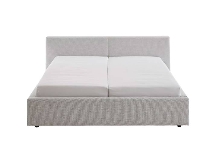 Bett Lois Beton lichtgrau/graphit Stoff 160 x 200 cm - Bett
