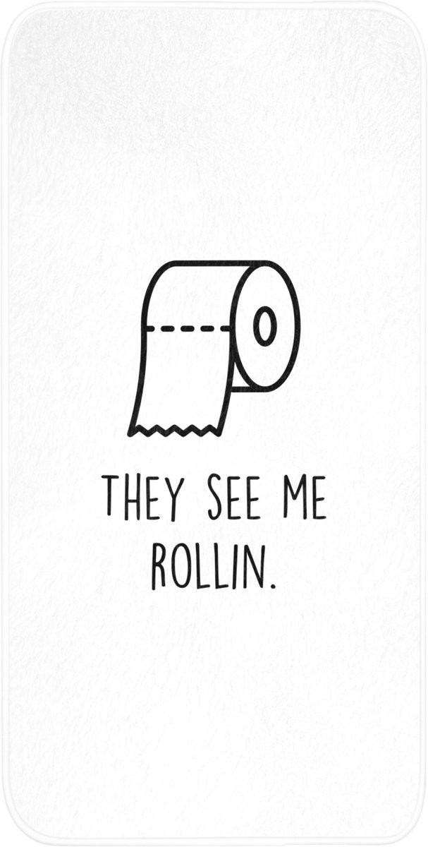 OnlyWow Badmat met Quote They See Me Rollin - Wit - 60 x 120 cm