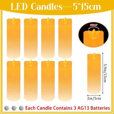 Uplifted Finds 10 To 60 Pcs LED Flameless Candles Flickering Decorative Tea Lights Set For Weddings Festivals And Party Tables 5.9in 15cm 10 Pcs