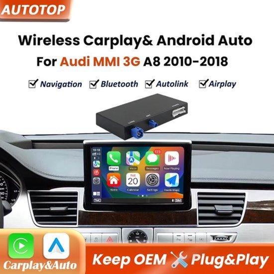 CarPlay Android Auto Schnittstellenmodul - Für Audi A8 MMI 3G, Baujahr 2010-2018 - Drahtlos und kabelgebunden - Bluetooth 5.0 - Beibehaltung der originalen Bedienung
