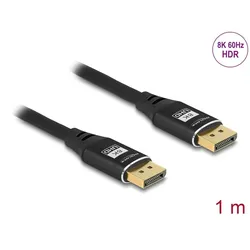 DELOCK DisplayPort Kabel 8K 60Hz 1m schwarz Metall