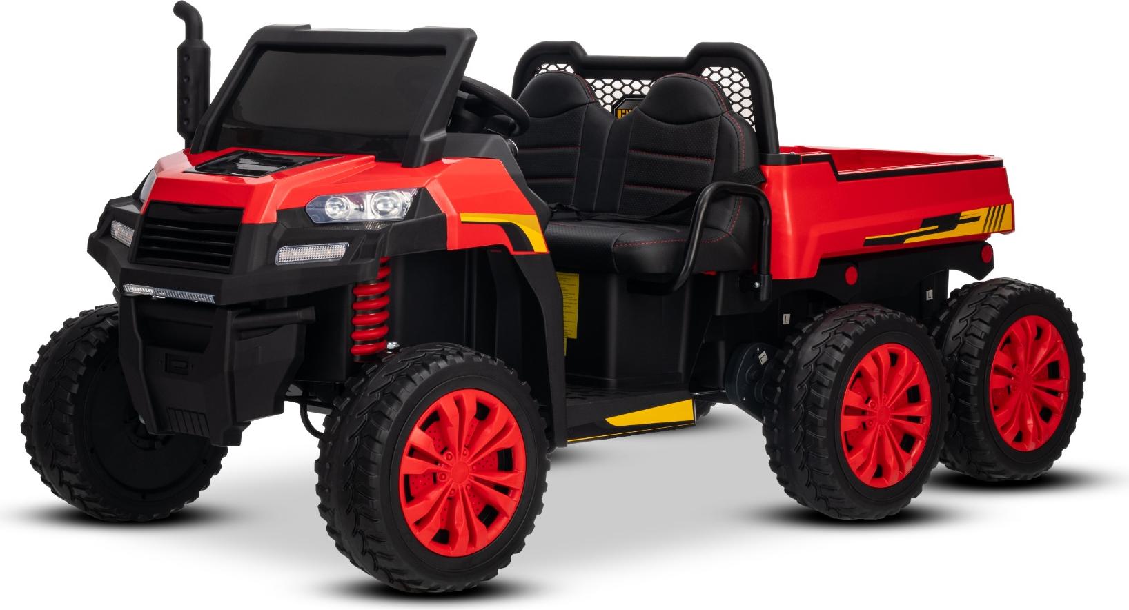 Kinder Elektroauto Farm Rider 24V 6x6, 2-Sitzer, Rot - EVA-Räder, 4 × 200-W-Motoren, Federung, Sicherheitsgurt