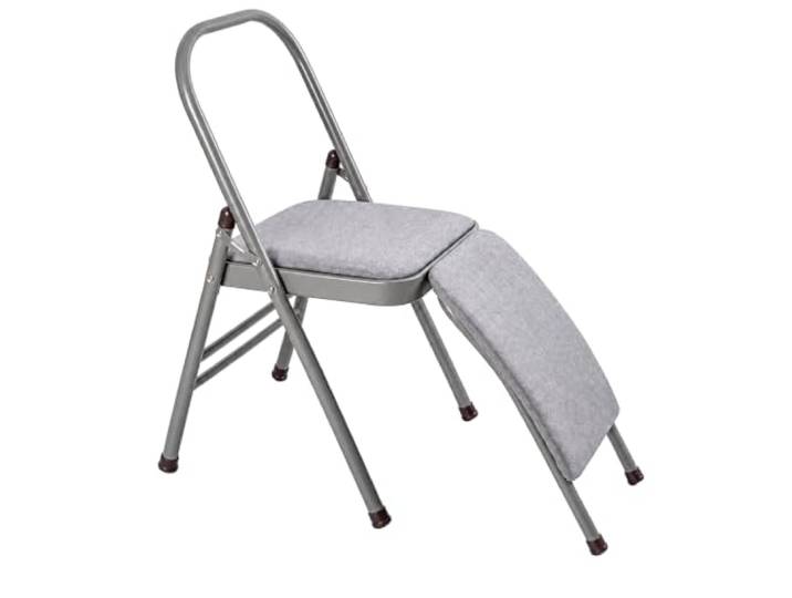 Tragbarer klappbarer Yoga-Stuhl, Rückenfreier Yoga-Stuhl Aus Metall Leichter, Metallkonstruktion, Faltbar, Für Zuhause, Fitnessstudio