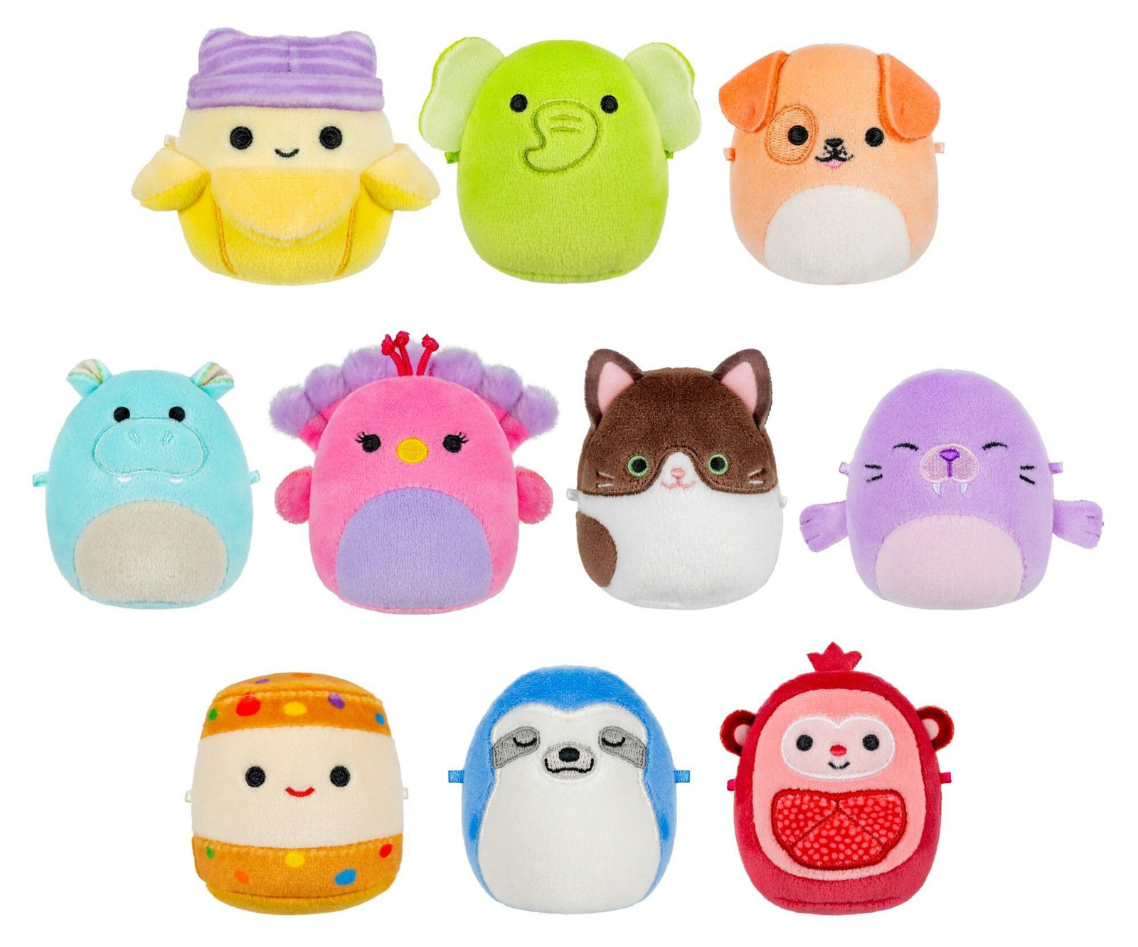 Squishmallows Micromallows set van 10 pluche knuffels 6,5 cm
