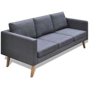 vidaXL Sofa 242221, 3-Sitzer, Stoff, dunkelgrau