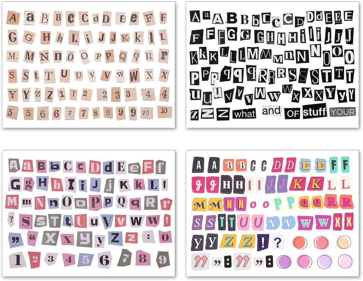Zelfklevende Letterstickers Set - Vintage Alfabet Stickers Vinyl Weerbestendig