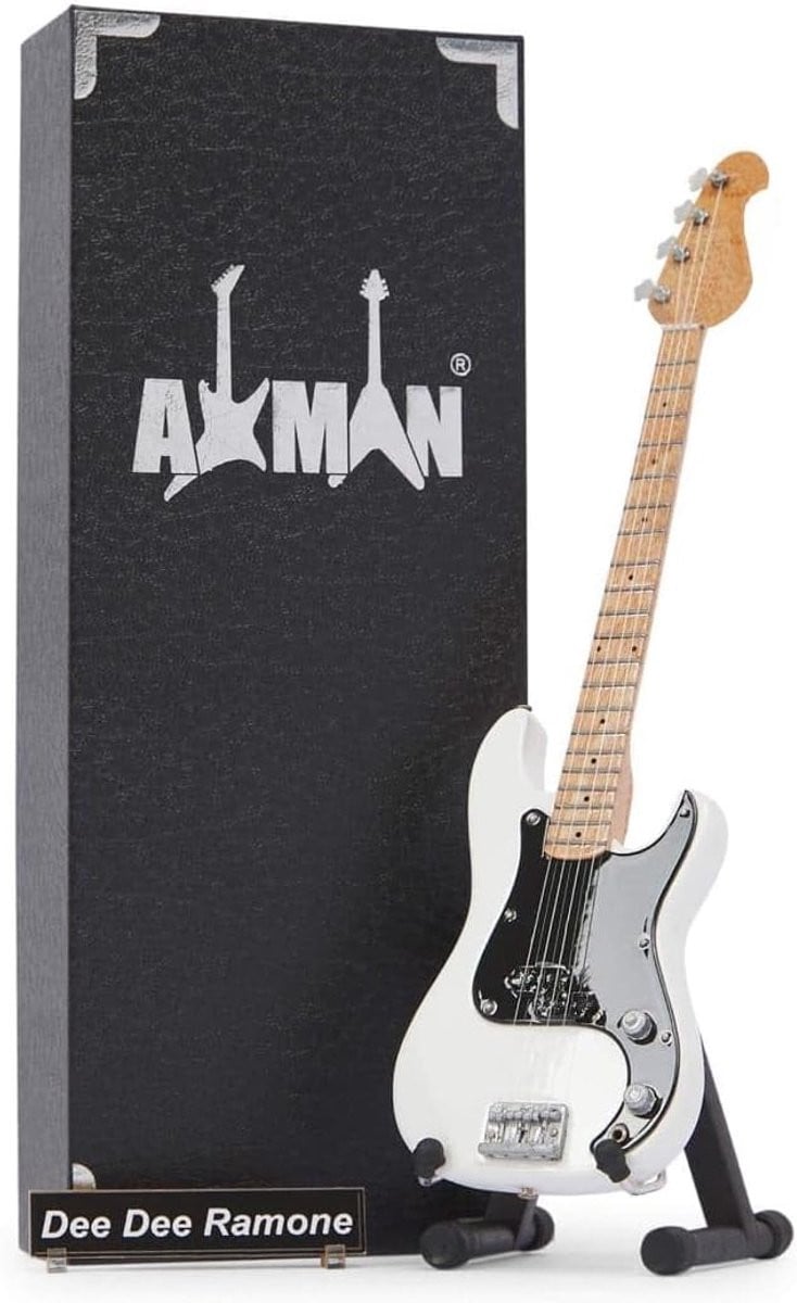 Miniature Basgitaar Replica Dee Dee Ramone (Ramones) voor op tafel
