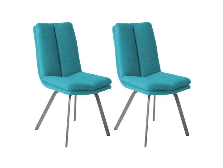 Lot de 2 chaises bleues avec sur-coussin