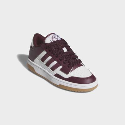 Sneaker ADIDAS SPORTSWEAR "RAPID COURT LOW", Mädchen, Gr. 38,5, rot (cloud weiß, maroon, gum4), Synthetik, Schuhe Sneaker