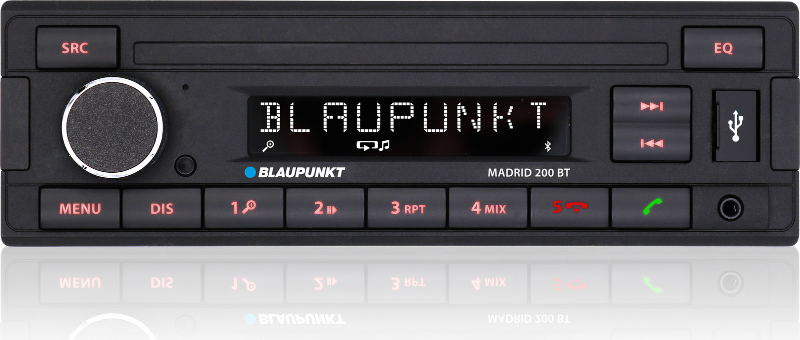 Blaupunkt Madrid 200 BT Bluetooth 1-DIN autoradio met USB-aansluiting