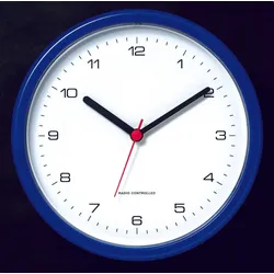 PEWETA Funkwanduhr Design Ø 25 cm blau
