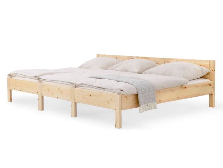 Ehrenkind Holzbett Familienbett Kiefer 270x200 cm (modulare Bauweise, Gemeinsamer Schlafplatz für die ganze Familie), aus massivem Kiefernholz