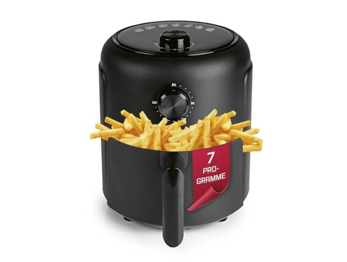 GOURMETmaxx Heißluftfritteuse 2,3L Airfryer mit Timer, Touchscreen Fritteuse mit 8 Funktionen & 7 Programmen Energiesparend frittieren, nahezu ohne Öl Minibackofen - 1000 W