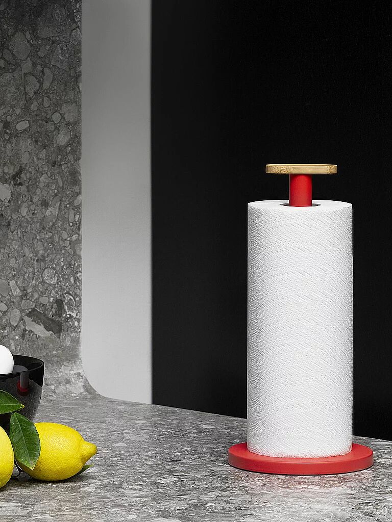 Alessi Rollenhalter Mattina 33cm Rot/Bambus rot B