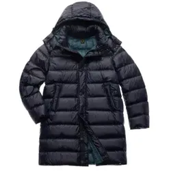 Blauer für Herren. 25WBLUK03147 Marineblaue Daunenjacke (S), Lässig, Polyamid