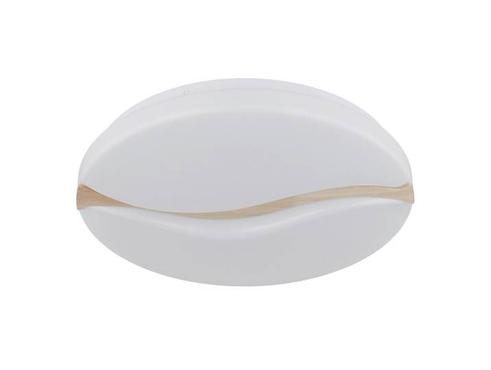 Globo Led-Deckenleuchte Leticia, Braun, Weiß, Holz, Metall, Kunststoff, 225 mm, 8 cm, CE, Stufenschalter, Farben fixierbar, Lampen & Leuchten, LED Beleuchtung, LED-Deckenleuchten