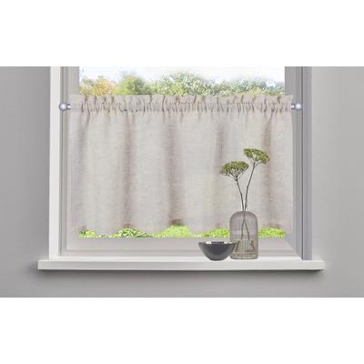 Scheibengardine OTTO HOME "Louvelle, 1 Stück, Stangendurchzug, halbtransparent, Leinenoptik" Gr. 2, beige (linen), B:120cm H:30cm, Polyester, Gardinen, Leinenoptik, Scheibengardine, modern, basic