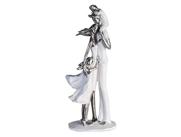 Casablanca Skulptur Familienglück, Deko Figur Weiß, Kunstharz Statue Wohnzimmer, Büro Dekoration H. 37 cm x B. 16 cm - Couple Familien Skulpturen, Zusammenhalt Familie