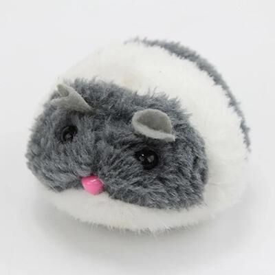 Inspired Finds WiggleMouse Interactive Plush Cat Toy For Hunting & Play grey