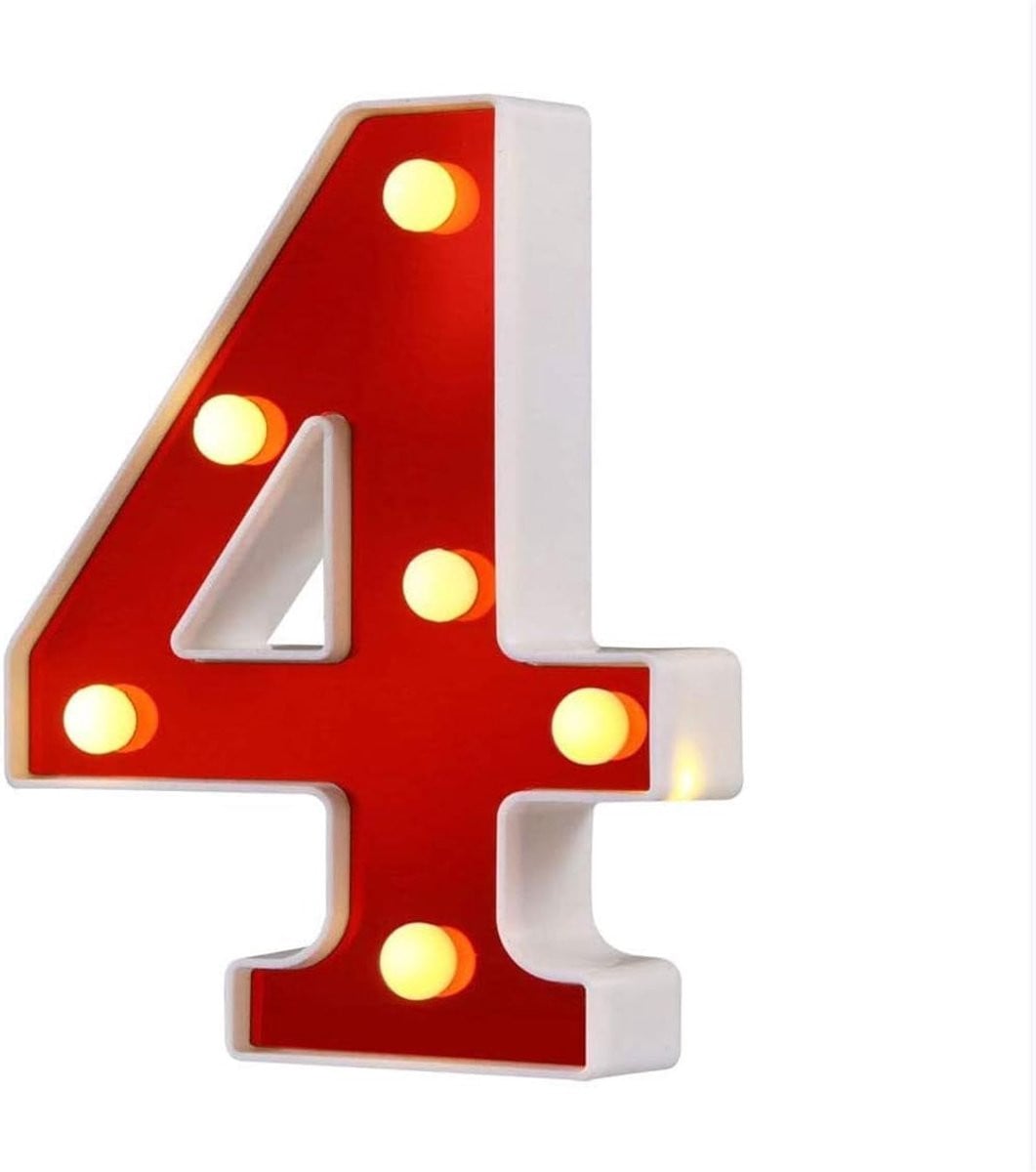Rode LED Nummer Letter Licht Decoratieve Verlichting Hoogte: 16 cm