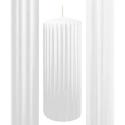 Wiedemann Kerzen Rillen Kerzen Weiß 200 x Ø 80 mm, 4 Stück