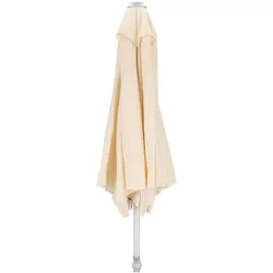 Sonnenschirm Elba, rundes Design aus Aluminium und Polyester, natur, knickbar Ø 250 cm