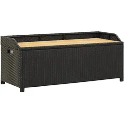 Helloshop26 - Gartenbank Terrassenmöbel Gartenmöbel mit Stauraum 120 cm schwarzes Kunstharzgewebe 02_0011805