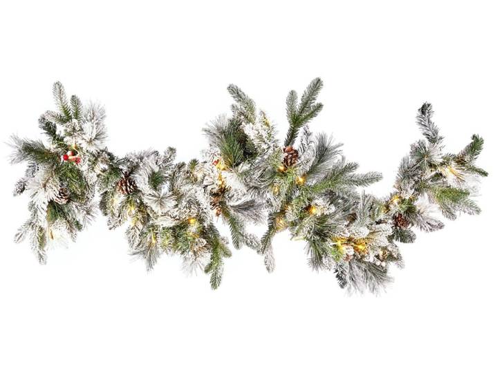Guirlande de noël enneigée led 180 cm blanc