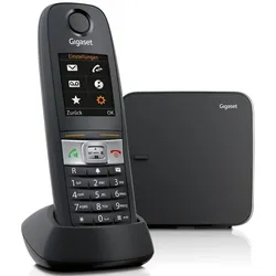 Gigaset E630 Großtastentelefon mit Rufnummernanzeige, schnurlos IP65 - schwarz