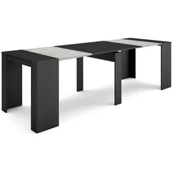 SKRAUT HOME Ausziehbarer Konsolentisch, 262x90x77cm, Für 12 Personen, Esstisch, Moderner Stil, Schwarz _ 281_5