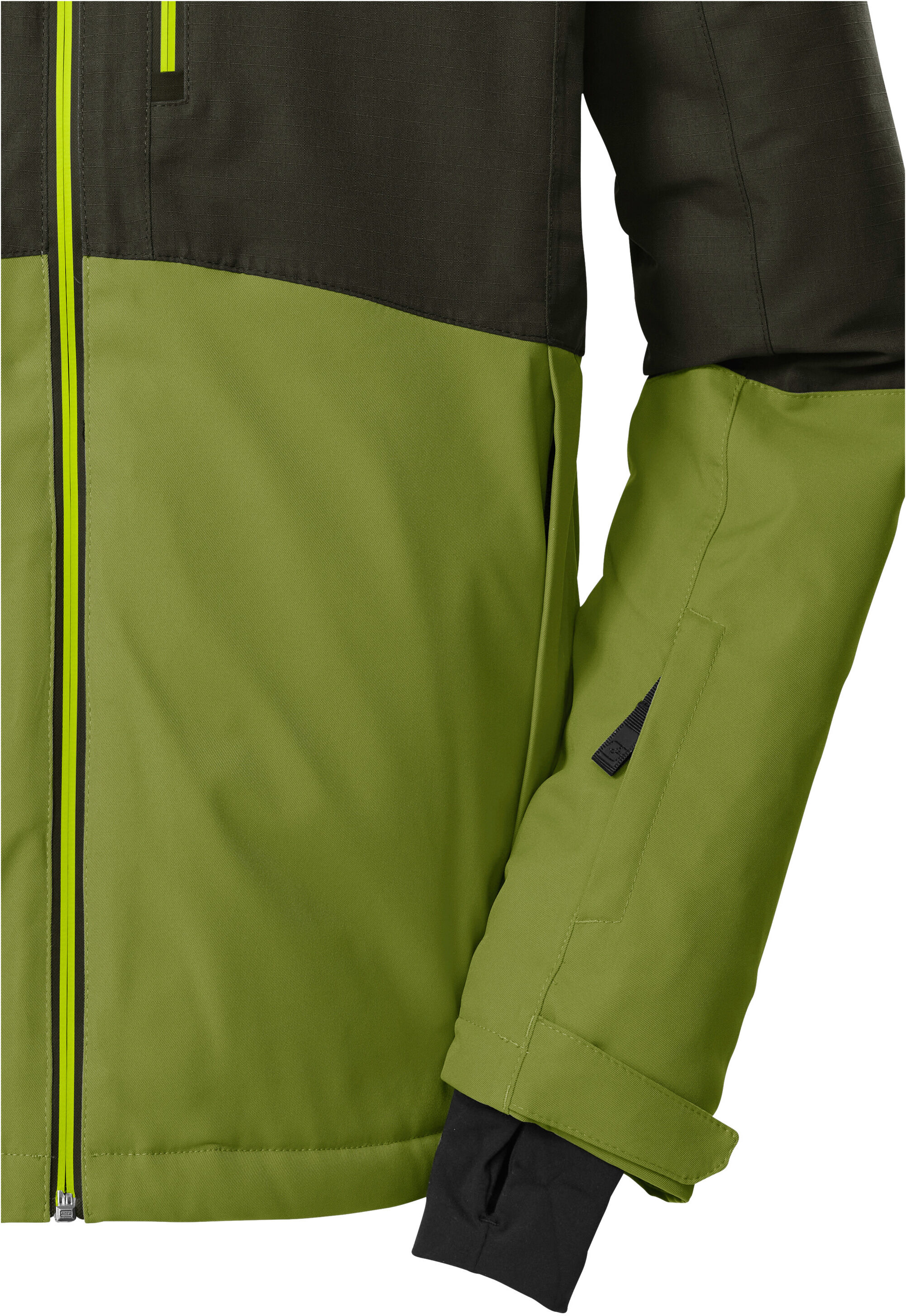 Skijacke KILLTEC "KSW 53 MN SKI JCKT", Herren, Gr. 4XL, grün (olivgrün), Obermaterial: 100% Polyester.Futter: 100% Polyester.Füllung: 100% Polyester, Jacken Skijacke, Skijacke: wasserdicht, atmungsaktiv, Colourblock, viele Taschen olivgrün 4XL