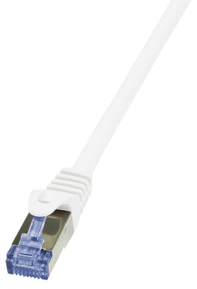 LogiLink PrimeLine CAT 6A netwerkkabel, 10G, S/FTP, PIMF, wit, 0,5 meter