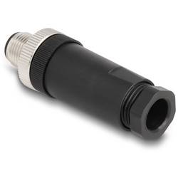 Delock M12 Netzwerk Adapter Kabel [1x M12-Stecker - 3x Schraubklemmen] Schwarz 60566