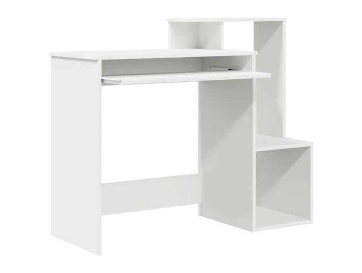 Bureau blanc Blanc Panneau d'aggloméré Standard Rangement_2 ans garantie_49304