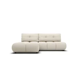 ECKSOFA CORSO L-S Beige Boucle-Stoff mit Schlaffunktion