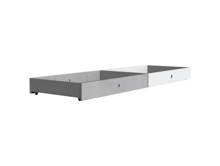 Boxxx Bettkastenset, Grau, Weiß, Betonoptik, 100x16x60 cm, Made in Germany, Schlafzimmer, Betten, Bettkasten