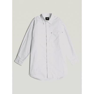 Langarmshirt G-STAR "Oversized Boyfriend Hemd", Damen, Gr. M, weiß, Obermaterial: 69% Baumwolle, 31% Polyester, Shirts Langarmshirt