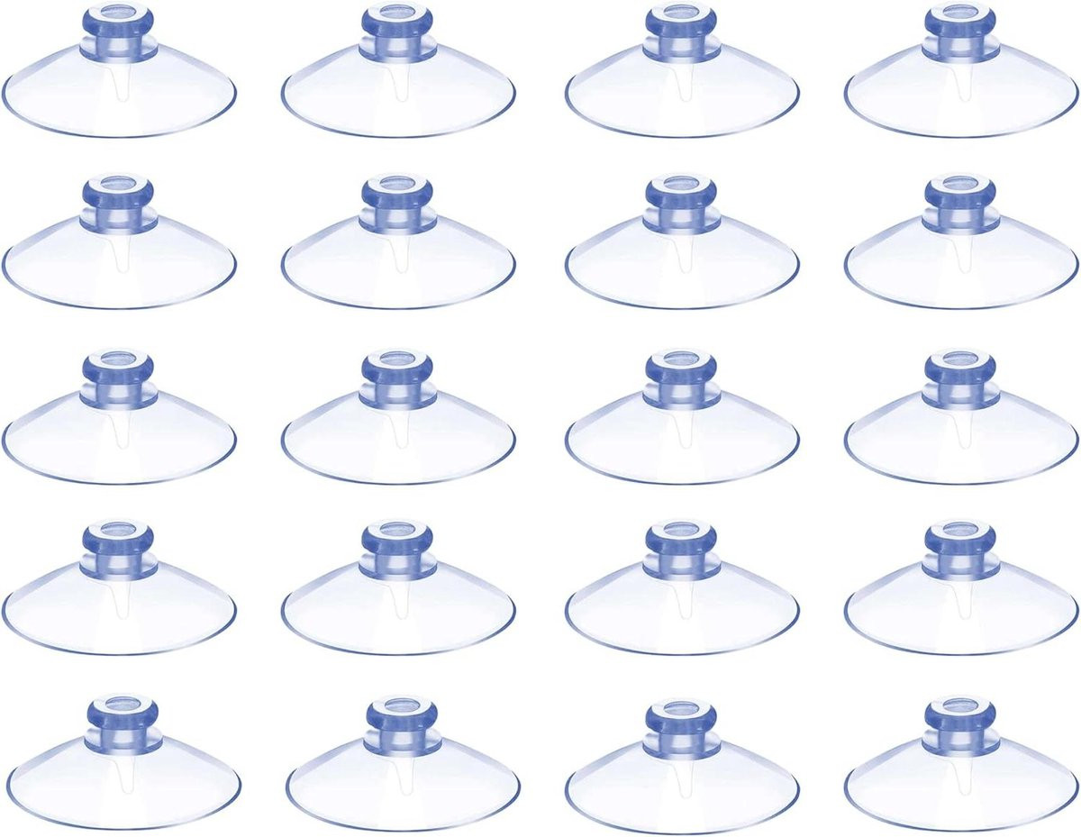 Set van 20 transparante zuignappen met haken van 20 mm voor decoratie met sterke hechting