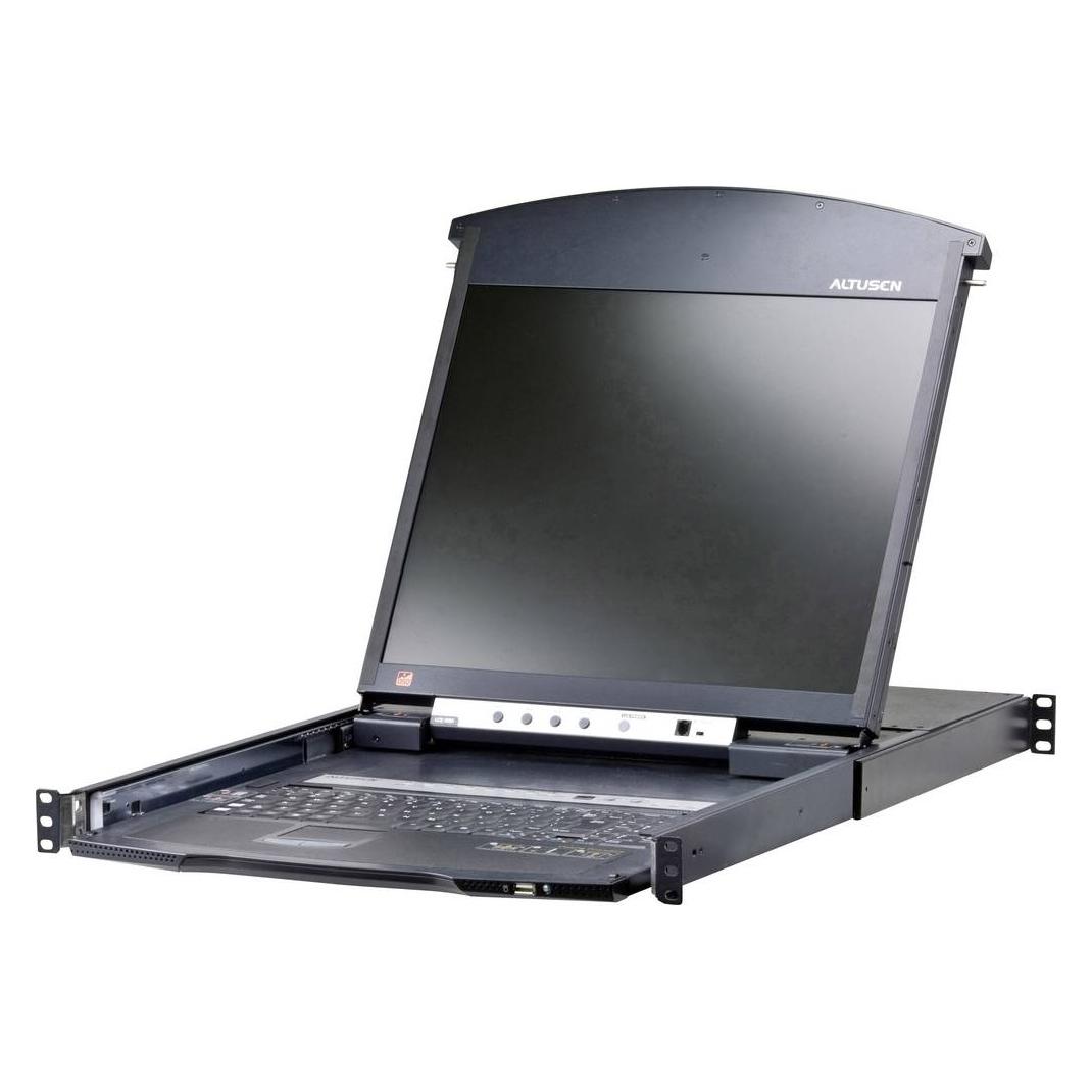Aten 1-Local/Remote Share Access 8-Port Multi-Interface Dual Rail LCD KVM over IP Switch (KL1508AiN D)