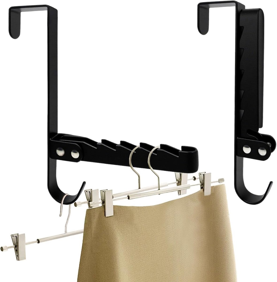 2x Opvouwbare Over Deur Haken - Zware Hangers voor Handdoeken, Kleding en Tassen