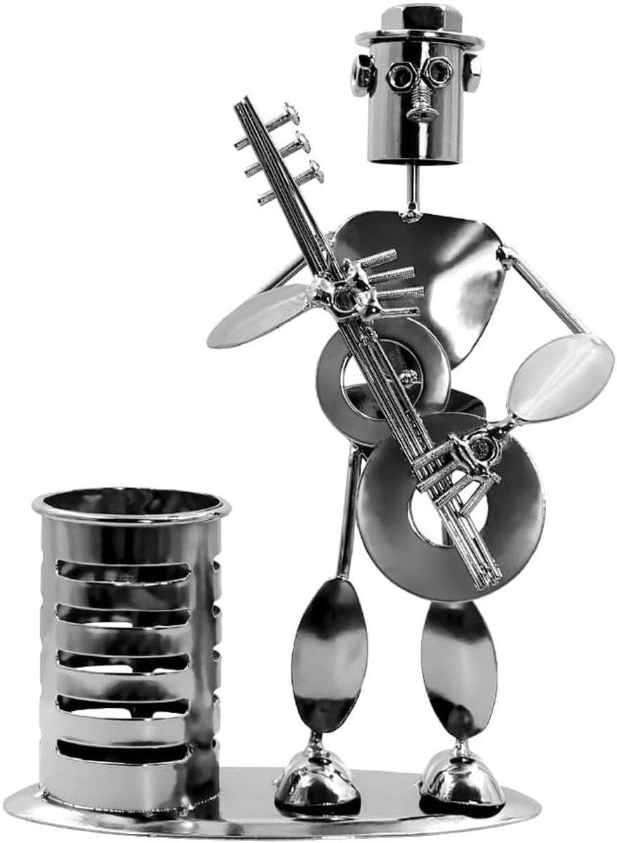 Retro Muzikant Penhouder van Metaal - Creatieve Pencil Cup voor Thuis en Kantoor