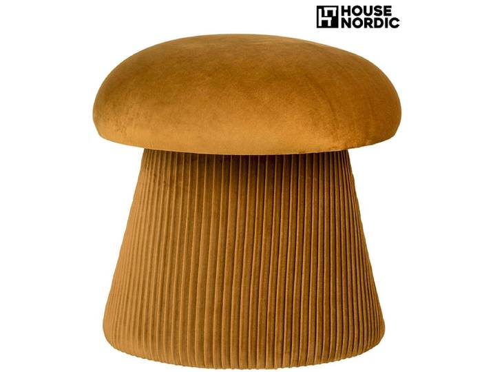 Hocker HOUSE NORDIC HAMPTON 39x39x42cm textilen ocker