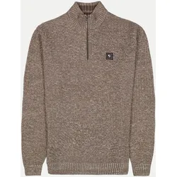 Strukturierter Pullover mit Stehkragen Braun XL